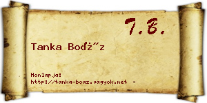 Tanka Boáz névjegykártya
